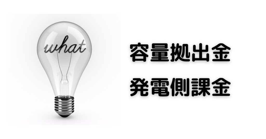 容量拠出金と発電側課金